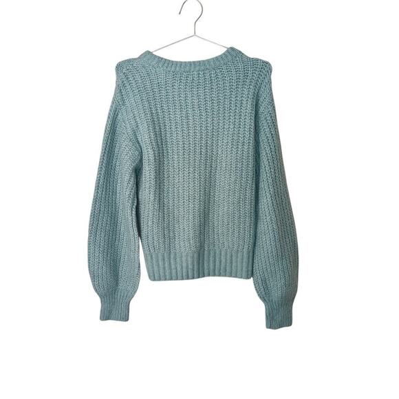 New Evolution by Cyrus Blue Cable Knit Sweater Soft Chunky Pullover SZ M - Picture 6 of 10